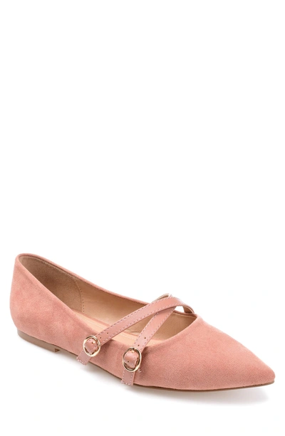 Shop Journee Collection Patricia Flat In Blush