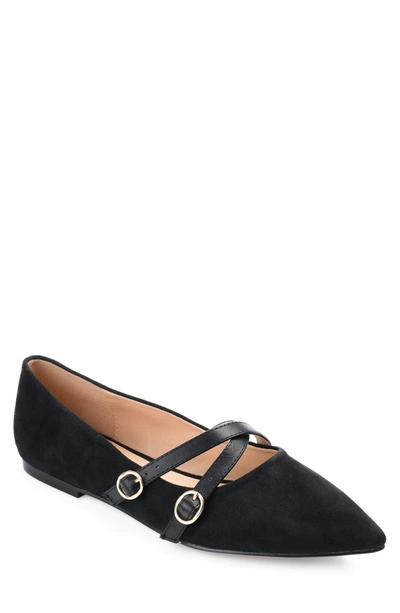 Shop Journee Collection Patricia Flat In Black