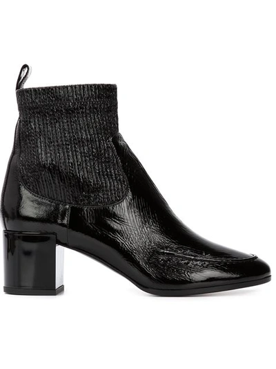 Pierre Hardy Ace Crinkled Patent Ankle Boot, Black