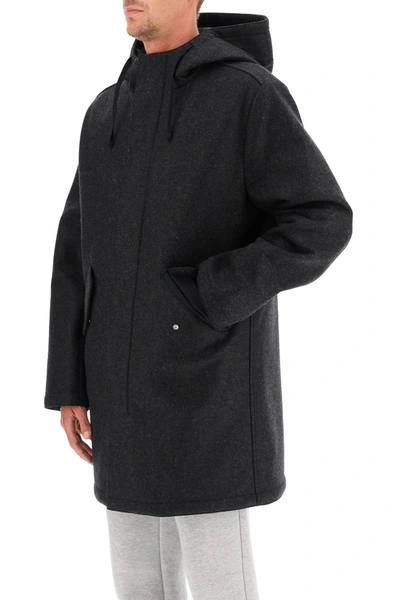 Shop A.p.c. Benoit Long Parka Jacket In Grey