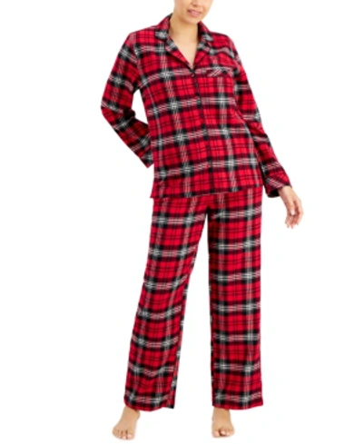 Shop Charter Club Printed Cotton Flannel Packaged Pajama Set, Created For Macy's In Classic Plaid