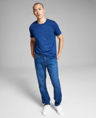 Shop And Now This Men's Straight-fit Stretch Jeans In Medium Blue Wash