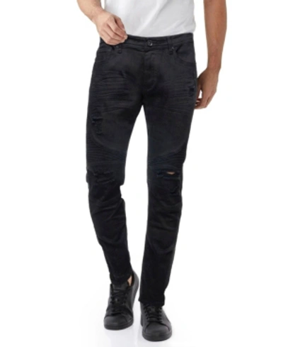 Shop X-ray Men's Stretch Moto Jeans In Black