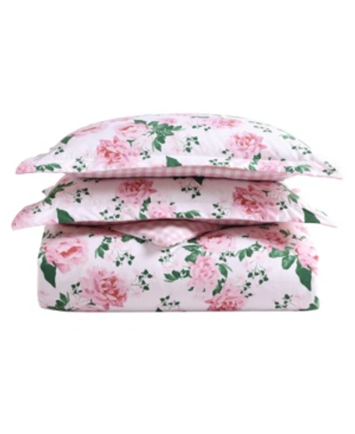 Shop Betsey Johnson Blooming Roses 3-piece Duvet Cover Set, King In Blush