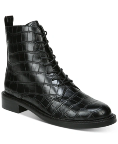 Shop Sam Edelman Women's Nina Lace-up Boots Women's Shoes In Black Croc