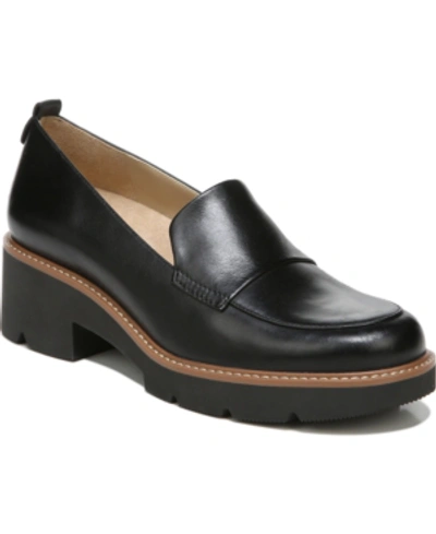 Shop Naturalizer Darry Lug Sole Loafers In Black Leather