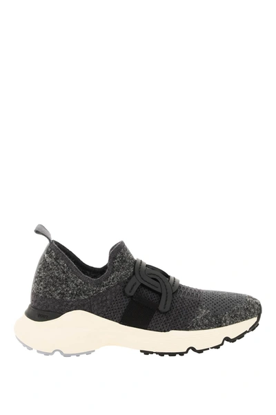 Shop Tod's Stretch Wool Slip-on Sneakers In Mixed Colours