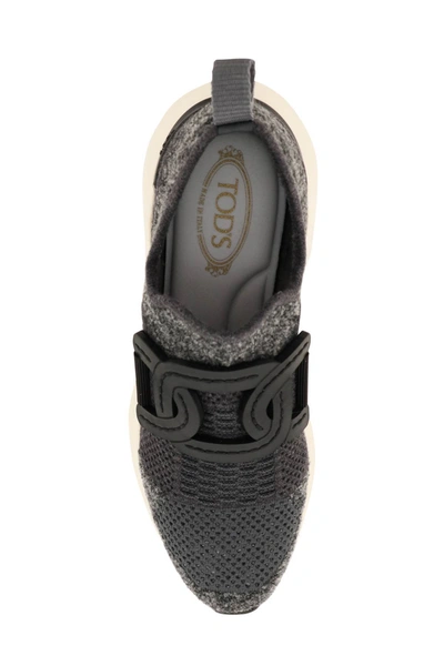 Shop Tod's Stretch Wool Slip-on Sneakers In Mixed Colours