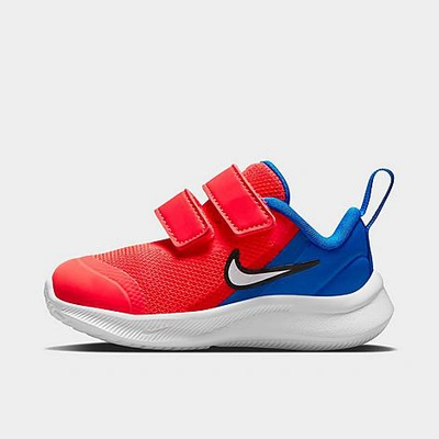 Shop Nike Kids' Toddler Star Runner 3 Hook-and-loop Running Shoes In Bright Crimson/white/racer Blue/black
