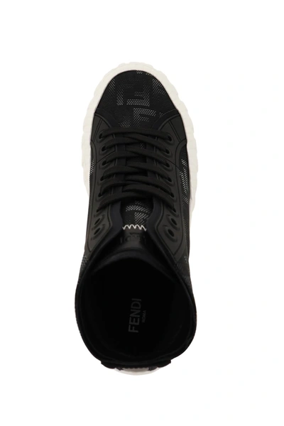 Shop Fendi Ff Flash Hi-top Sneakers In Black