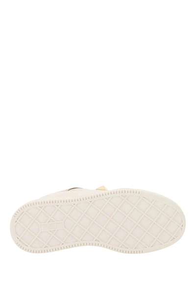 Shop Valentino One Stud Nappa Sneakers In White,gold