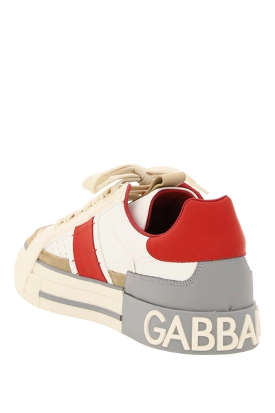 Shop Dolce & Gabbana Custom 2.zero Sneakers In White,beige,red,grey