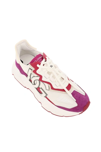 Shop Dolce & Gabbana Multicolor Daymaster Sneakers In White,purple,fuchsia