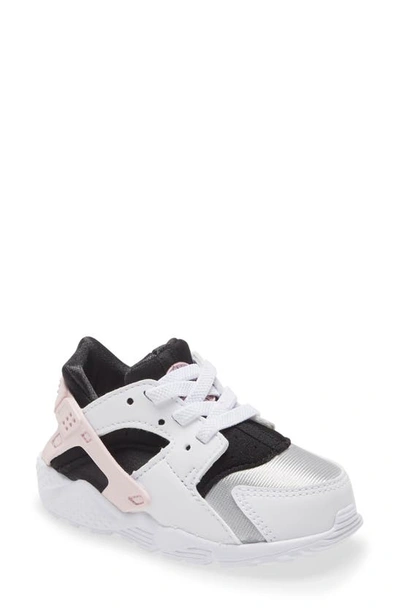 Shop Nike Huarache Run Sneaker In White/ Pink / Grey/ Off Noir