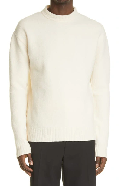 Shop Jil Sander Crewneck Wool Sweater In Off White