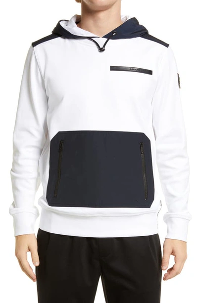 Shop Moose Knuckles Waniaday Colorblock Hoodie In White