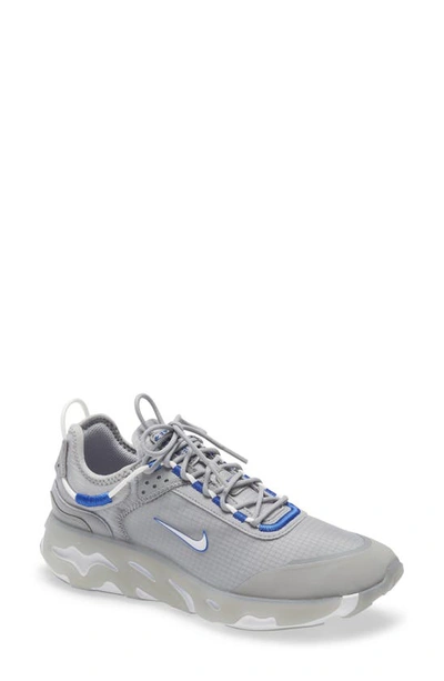 Nike Grey React Live Sneakers In Light Smoke Grey/ Hyper Royal