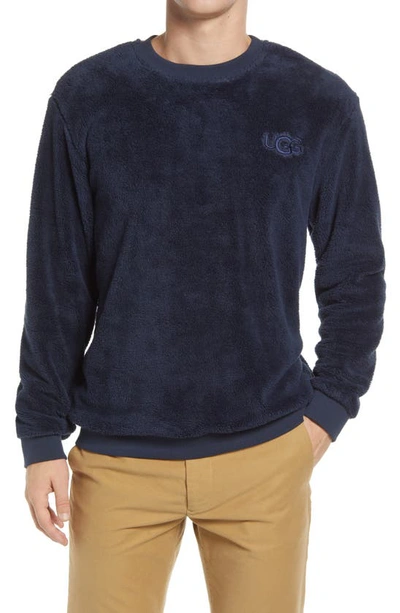 Shop Ugg Coby High Pile Fleece Sweatshirt In Twilight