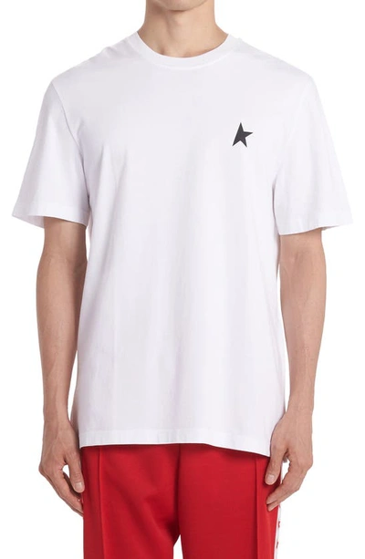 Shop Golden Goose Star Logo Cotton Tee In White/ Black