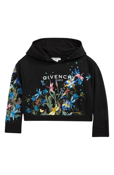 Shop Givenchy ' Logo Jungle Print Cotton Blend Hoodie In 09b Black