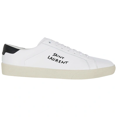 Shop Saint Laurent Men's Shoes Leather Trainers Sneakers  Court Sl/06 In White