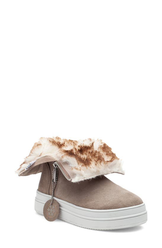 tristan faux fur platform sneaker bootie