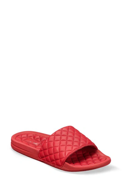 Shop Apl Athletic Propulsion Labs Lusso Quilted Slide Sandal In Red
