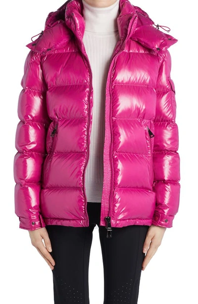 Shop Moncler Fustet Hooded Down Puffer Jacket In Light Pink