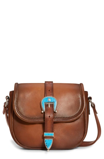 Shop Golden Goose Small Rodeo Leather Shoulder Bag In Cuoio