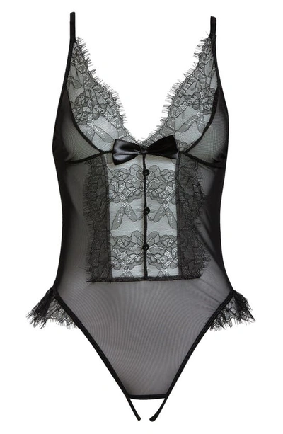 COQUETTE COQUETTE LACE & MESH OPEN GUSSET TEDDY 2572