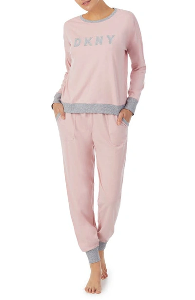 Shop Dkny Logo Pajamas Set In Blush
