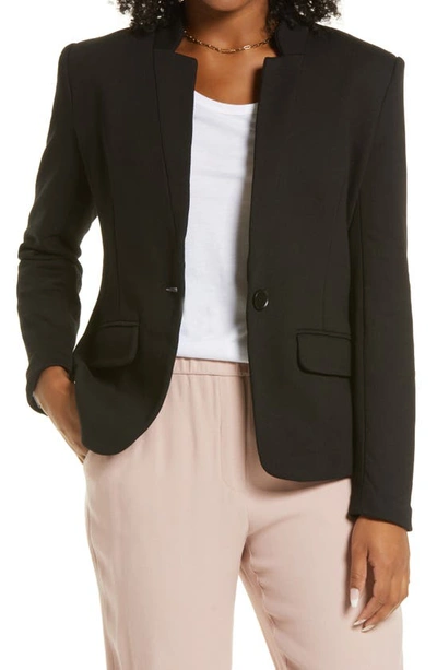 Gibsonlook Inverted Notch Collar Cotton Blend Blazer In Black