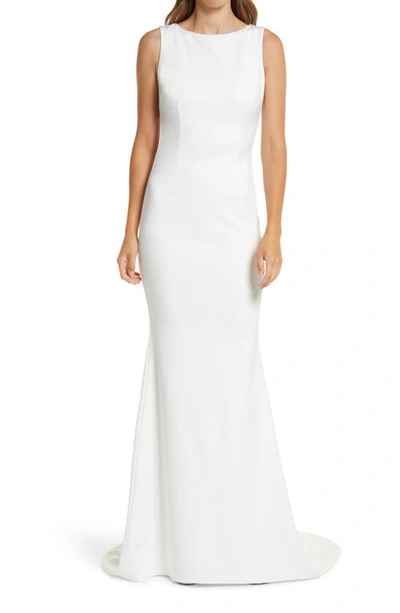 Shop Katie May Theo High Neck Gown In Ivory
