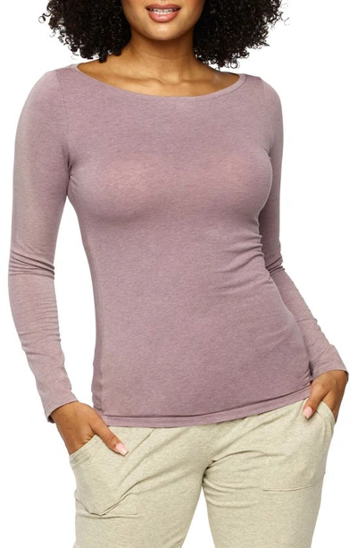 Shop Felina Organics Long Sleeve T-shirt In Lavender