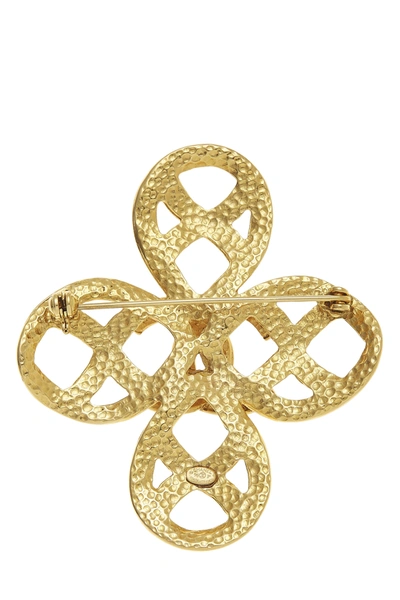 Pre-owned Chanel Gold 'cc' Cross Pin