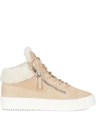 Shop Giuseppe Zanotti Kriss Winter Mid-top Sneakers In Neutrals