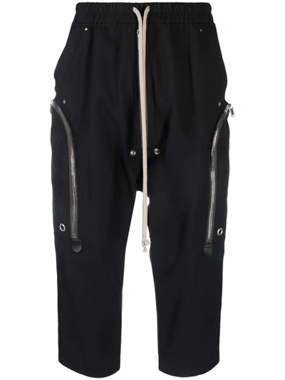 Shop Rick Owens Drawstring Waist Cropped Trousers In Black