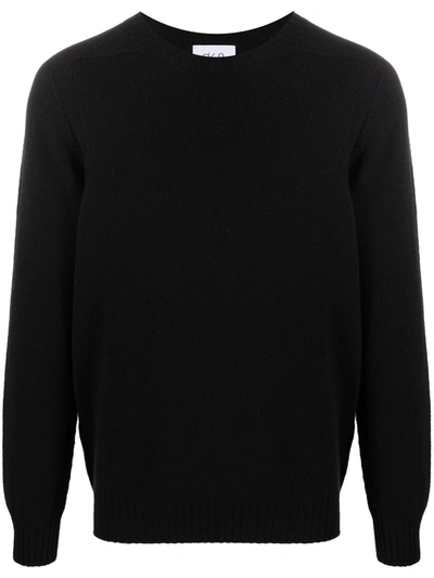 Shop D4.0 Ribbed-trim Virgin-wool Jumper In Black