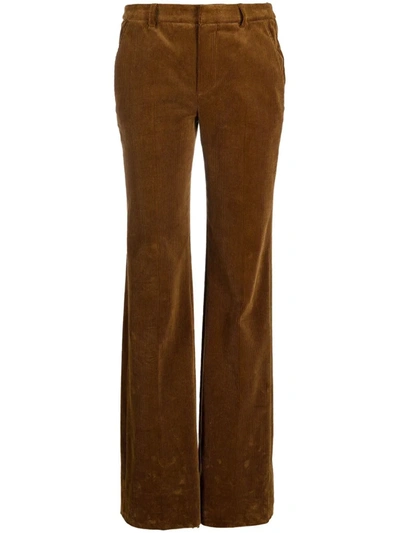 Shop Saint Laurent Straight-leg Corduroy Trousers In Rot