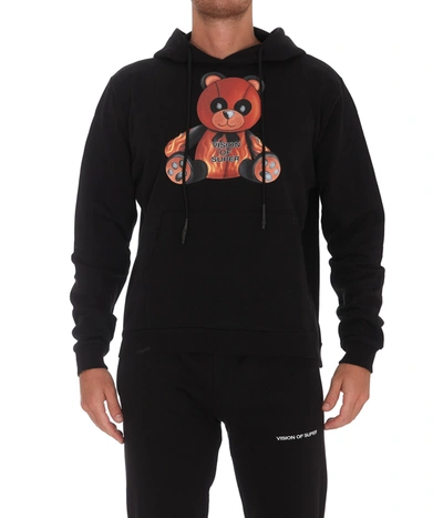 Shop Vision Of Super Pandy Hoodie In Black