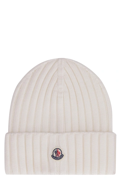 Shop Moncler Rib-knitted Wool Hat