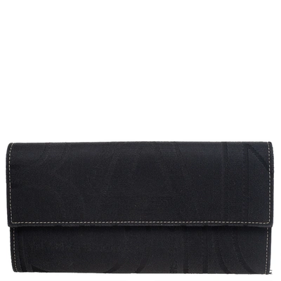 Pre-owned Dolce & Gabbana Black Jacquard Flap Continental Wallet