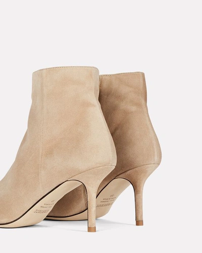 Shop L Agence Aimee Suede Ankle Boots In Beige