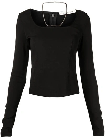 Shop Alyx Chain-link Long-sleeved Top In Blk0001 Black