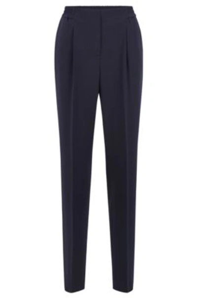 Shop Hugo Boss Regular Fit Pants In A Wool Blend In Light Blue