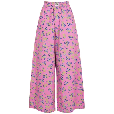 Shop Natasha Zinko Floral-print Cotton Pyjama Trousers In Pink