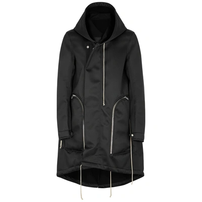 Bauhaus Fishtail Asymmetric Hooded Coat In Black