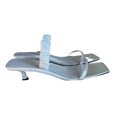 Pre-owned Khaite Cloth Sandals In White