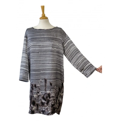 Pre-owned Odeeh Silk Mini Dress In Grey