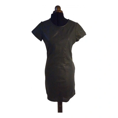 Pre-owned Goosecraft Leather Mid-length Dress In Green